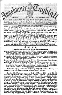 Augsburger Tagblatt Montag 29. November 1858