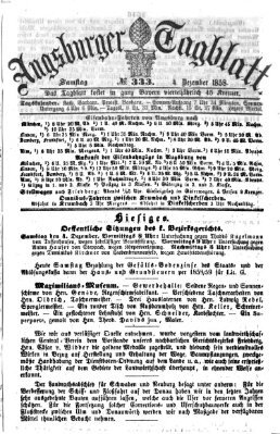 Augsburger Tagblatt Samstag 4. Dezember 1858