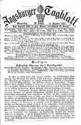 Augsburger Tagblatt Donnerstag 16. Dezember 1858