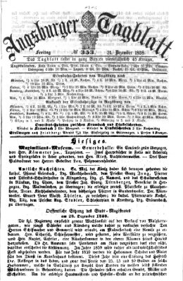 Augsburger Tagblatt Freitag 24. Dezember 1858