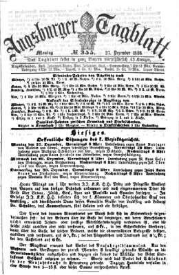 Augsburger Tagblatt Montag 27. Dezember 1858