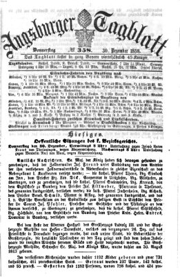 Augsburger Tagblatt Donnerstag 30. Dezember 1858