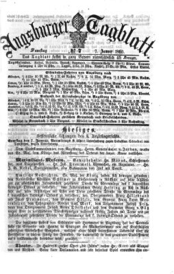 Augsburger Tagblatt Samstag 7. Januar 1860