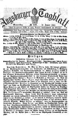 Augsburger Tagblatt Donnerstag 12. Januar 1860