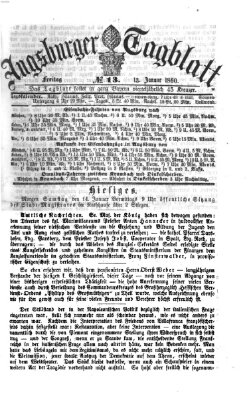 Augsburger Tagblatt Freitag 13. Januar 1860