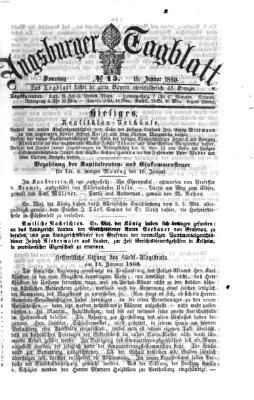 Augsburger Tagblatt Sonntag 15. Januar 1860