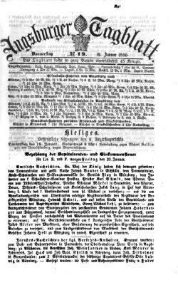 Augsburger Tagblatt Donnerstag 19. Januar 1860