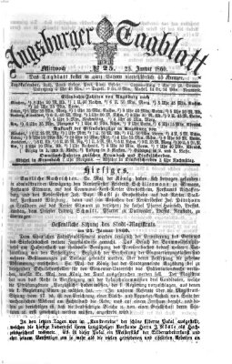 Augsburger Tagblatt Mittwoch 25. Januar 1860