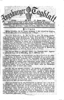 Augsburger Tagblatt Freitag 27. Januar 1860