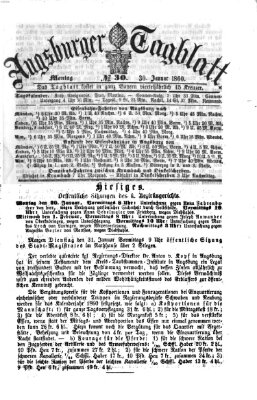 Augsburger Tagblatt Montag 30. Januar 1860