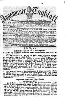 Augsburger Tagblatt Donnerstag 9. Februar 1860