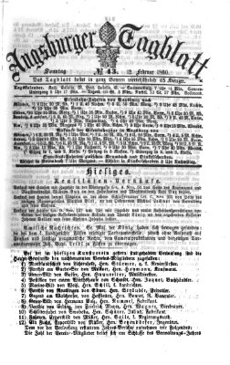 Augsburger Tagblatt Sonntag 12. Februar 1860