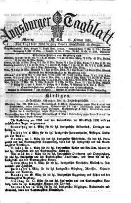 Augsburger Tagblatt Montag 13. Februar 1860