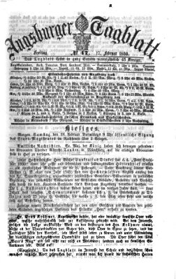 Augsburger Tagblatt Freitag 17. Februar 1860