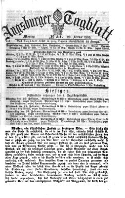 Augsburger Tagblatt Montag 20. Februar 1860