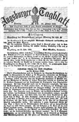 Augsburger Tagblatt Sonntag 26. Februar 1860