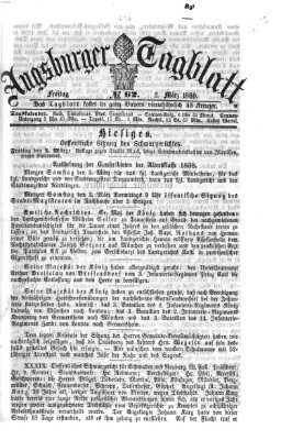 Augsburger Tagblatt Freitag 2. März 1860