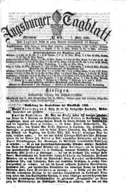 Augsburger Tagblatt Mittwoch 7. März 1860