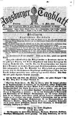 Augsburger Tagblatt Sonntag 11. März 1860