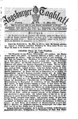 Augsburger Tagblatt Sonntag 18. März 1860