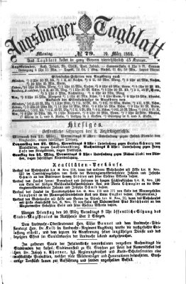 Augsburger Tagblatt Montag 19. März 1860