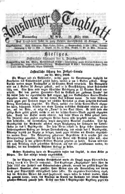 Augsburger Tagblatt Donnerstag 22. März 1860