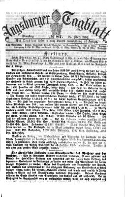 Augsburger Tagblatt Dienstag 27. März 1860