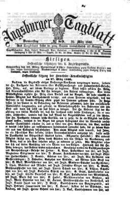 Augsburger Tagblatt Donnerstag 29. März 1860