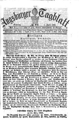 Augsburger Tagblatt Sonntag 1. April 1860