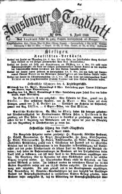 Augsburger Tagblatt Montag 9. April 1860