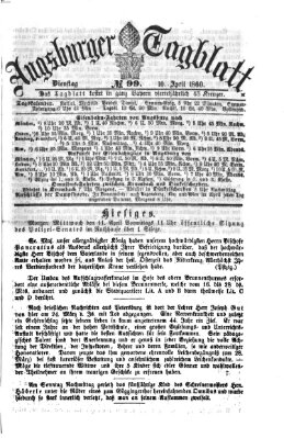 Augsburger Tagblatt Dienstag 10. April 1860