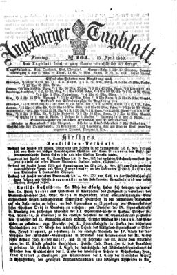 Augsburger Tagblatt Sonntag 15. April 1860