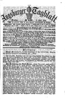 Augsburger Tagblatt Dienstag 17. April 1860