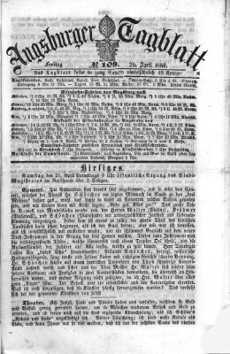 Augsburger Tagblatt Freitag 20. April 1860