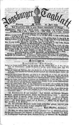 Augsburger Tagblatt Sonntag 22. April 1860