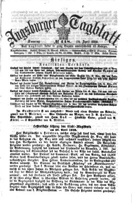 Augsburger Tagblatt Sonntag 29. April 1860