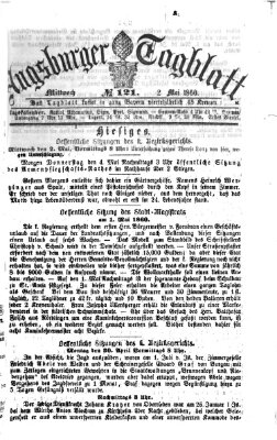 Augsburger Tagblatt Mittwoch 2. Mai 1860