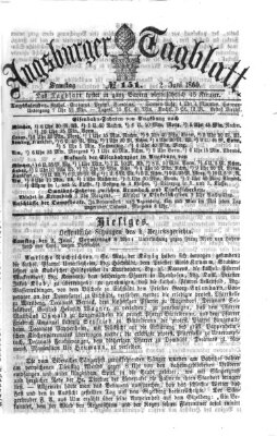 Augsburger Tagblatt Samstag 2. Juni 1860