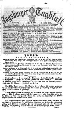 Augsburger Tagblatt Sonntag 3. Juni 1860