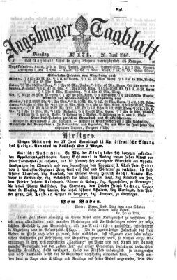 Augsburger Tagblatt Dienstag 26. Juni 1860