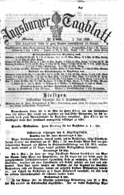 Augsburger Tagblatt Montag 2. Juli 1860