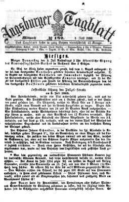 Augsburger Tagblatt Mittwoch 4. Juli 1860