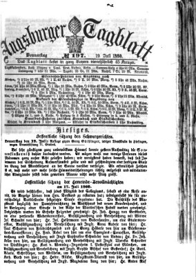 Augsburger Tagblatt Donnerstag 19. Juli 1860