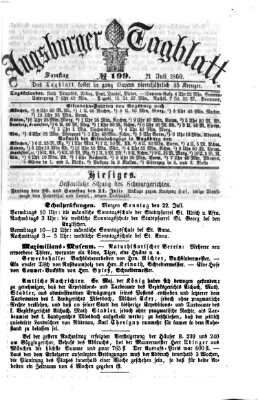 Augsburger Tagblatt Samstag 21. Juli 1860