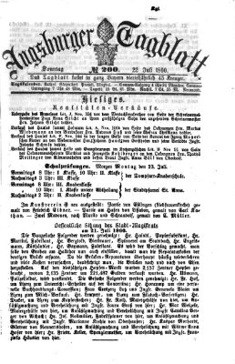 Augsburger Tagblatt Sonntag 22. Juli 1860