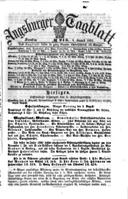 Augsburger Tagblatt Samstag 4. August 1860