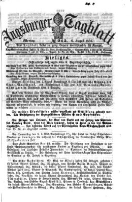 Augsburger Tagblatt Montag 6. August 1860