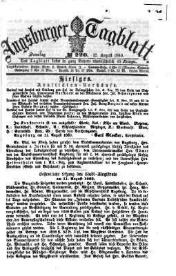 Augsburger Tagblatt Sonntag 12. August 1860