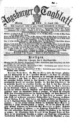 Augsburger Tagblatt Montag 13. August 1860