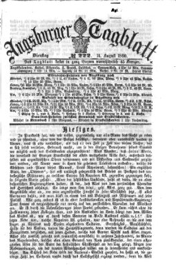 Augsburger Tagblatt Dienstag 14. August 1860